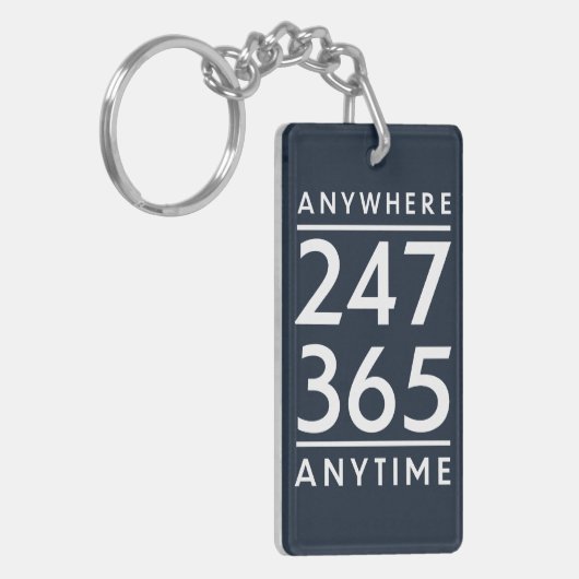 Überall, jederzeit schlüsselanhänger (Vorderseite links)