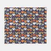 Überall Katzen - Katzenmensch Fleecedecke (Vorderseite (Horizontal))