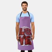 Überall Lila Liebe Leppard Lips Küche Schürze (Getragen)