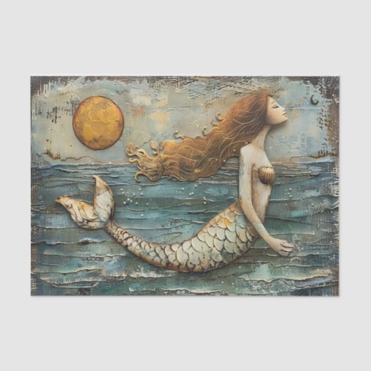 ÜBERALL MERMAID MIXED MEDIA DECOUPAGE TISSUPAPIER SEIDENPAPIER (Vorderseite)
