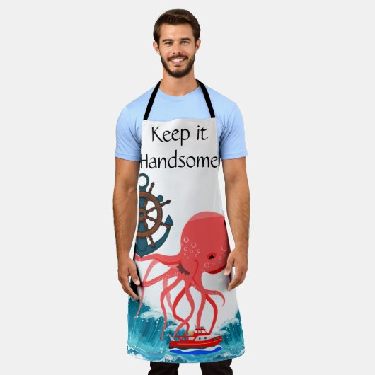 Überall Print Schürze Behielt es Handsome Octopus (Getragen)