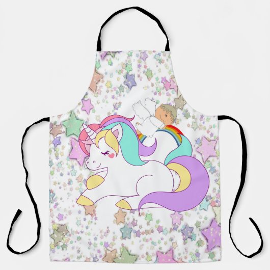 Überall Print Schürze Unicorn Baby Angel (Vorderseite)