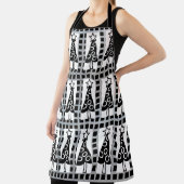 Überall Print Schürze Weihnachtsbaumen Schwarz & W (InSitu)