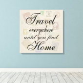 Überall reisen - Briefmarke Leinwanddruck (Insitu (Holzboden))