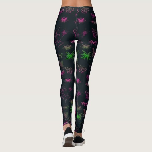 Überall Schmetterlinge Leggings (Rückseite)