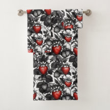 Überall schwarze, weiße und rote Erdbeeren