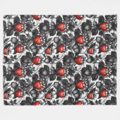 Überall schwarze, weiße und rote Erdbeeren Fleecedecke (Vorderseite (Horizontal))