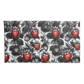 Überall schwarze, weiße und rote Erdbeeren Kissenbezug (Rückseite-Rechts)
