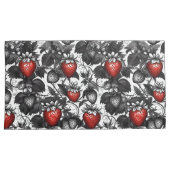 Überall schwarze, weiße und rote Erdbeeren Kissenbezug (Vorderseite-Rechts)