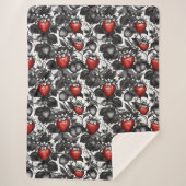 Überall schwarze, weiße und rote Erdbeeren Sherpadecke (Vorderseite)