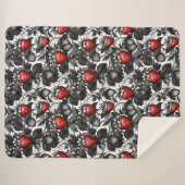 Überall schwarze, weiße und rote Erdbeeren Sherpadecke (Vorderseite (Horizontal))
