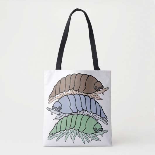 Überall Tasche - 3 Pillenbugs (weiß) (Vorderseite)