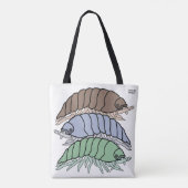 Überall Tasche - 3 Pillenbugs (weiß) (Rückseite)