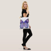 Überall Tasche - Lila Schmetterling (weiß) (Am Model)