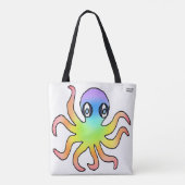Überall Tasche - Rainbow-Octopus (weiß) (Rückseite)