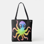 Überall Tasche - Regenbogenopus (schwarz) (Rückseite)