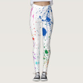 Überall über farbiges Spritzer-Muster Leggings (Vorderseite)