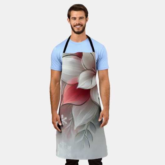 Überall Weihnachts-Blume Print Schürze, Mittel Schürze (Getragen)