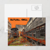 Überalterung von Lokomotiven und Eisenbahnwagen in Postkarte (Vorne/Hinten)