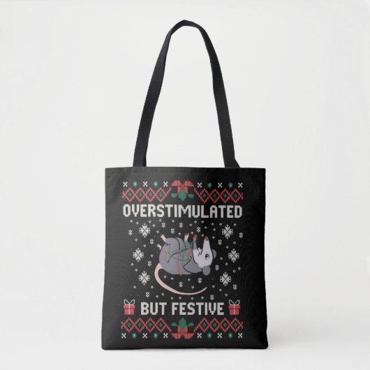 Überanregend, aber festlich Possum Weihnachten Fun Tasche (Vorderseite)