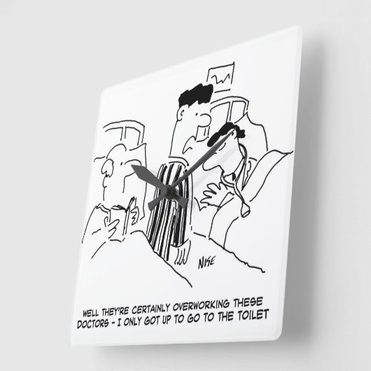 Überarbeitete Ärzte Quadratische Wanduhr (Winkel)