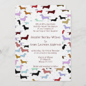 Überarbeitete Dackel zur Einladung zur Hochzeit (Vorne/Hinten)