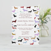 Überarbeitete Dackel zur Einladung zur Hochzeit (Stehend Vorderseite)