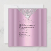 Überarbeitete Geburtstagspartei Pink Silver White  Einladung (Rückseite)