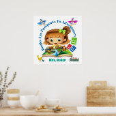 Überarbeitete Literaturbücher Lehrerin Poster (Küche)