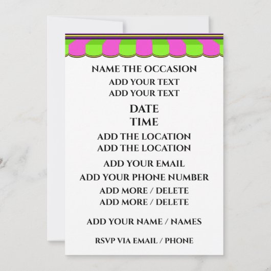 Überarbeitete Pool-Party Einladung (Rückseite)