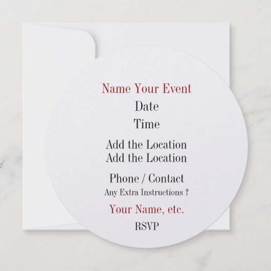 Überarbeitete Sweet Smile Round Einladung - SRF (Rückseite)