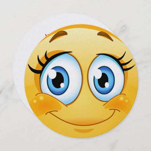 Überarbeitete Sweet Smile Round Einladung - SRF (Vorne/Hinten)