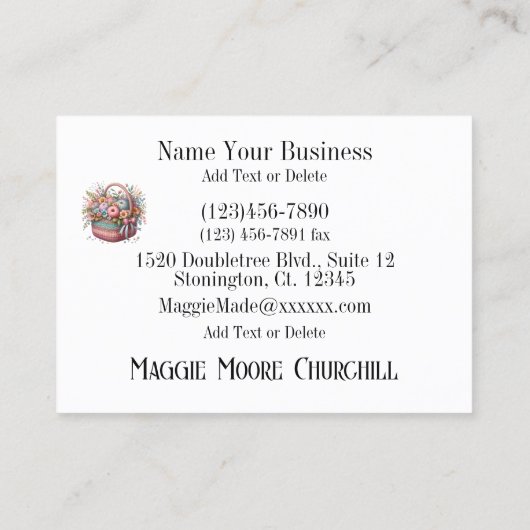 Überarbeitete Visitenkarte verlassen (Rückseite)