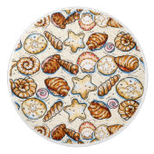 ÜBERARBEITETE winzige Muscheln Tiny Drawer Knobs Keramikknauf (Vorderseite)