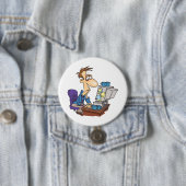 Überarbeiteter Büroangestellter Lustiger müder Mit Button (Beispiel)