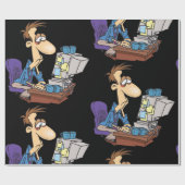 Überarbeiteter Office-Mitarbeiter Funny Tired Mita Geschenkpapier (Flach)