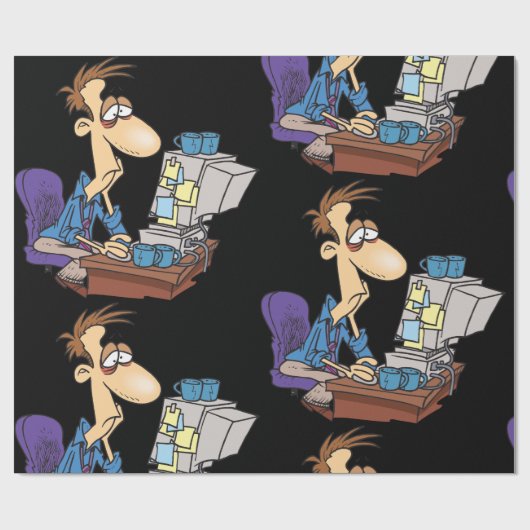 Überarbeiteter Office-Mitarbeiter Funny Tired Mita Geschenkpapier (Flach)