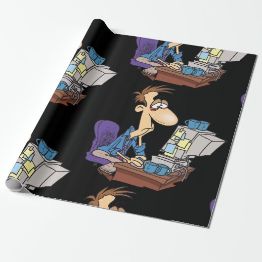 Überarbeiteter Office-Mitarbeiter Funny Tired Mita Geschenkpapier (Ungerollt)