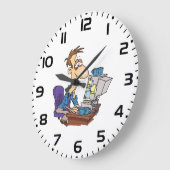 Überarbeiteter Office-Mitarbeiter Funny Tired Mita Große Wanduhr (Winkel)