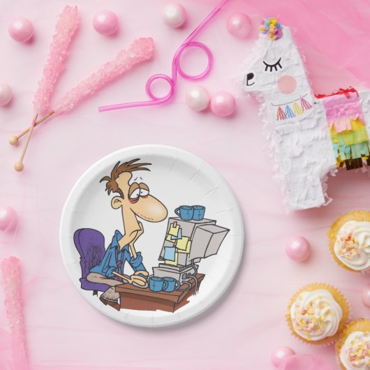 Überarbeiteter Office-Mitarbeiter Funny Tired Mita Pappteller (Party)