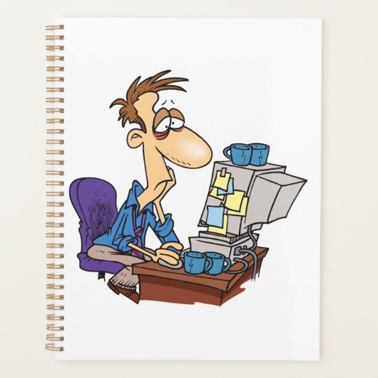 Überarbeiteter Office-Mitarbeiter Funny Tired Mita Planer (Vorderseite)