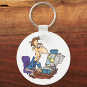 Überarbeiteter Office-Mitarbeiter Funny Tired Mita Schlüsselanhänger (Vorderseite)