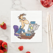 Überarbeiteter Office-Mitarbeiter Funny Tired Mita Serviette (Beispiel)