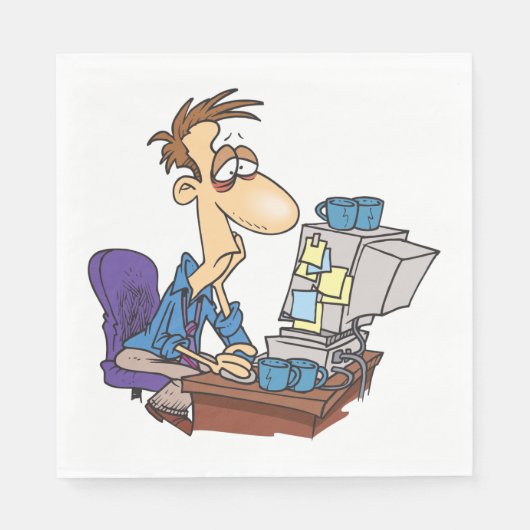 Überarbeiteter Office-Mitarbeiter Funny Tired Mita Serviette (Vorderseite)