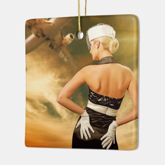 Überarbeiteter Retro-Flugbegleiter - SRF Keramikornament (Links)