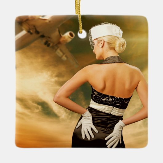 Überarbeiteter Retro-Flugbegleiter - SRF Keramikornament (Vorderseite)