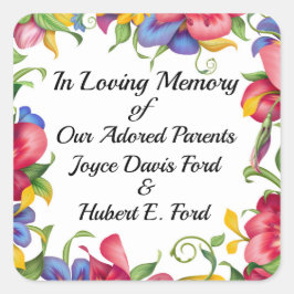 Überarbeitetes Buchzeichen in Memoriam, Spendenpla Quadratischer Aufkleber