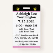 Überarbeitetes Mis Quince VIP-Abzeichen - siehe Zu Ausweis (Rückseite)