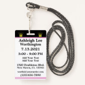 Überarbeitetes Mis Quince VIP-Abzeichen - siehe Zu Ausweis (Rückseite mit Schlüsselband)