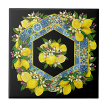 Überarbeitetes Mittelmeer-Muster 8 Keramik Tile